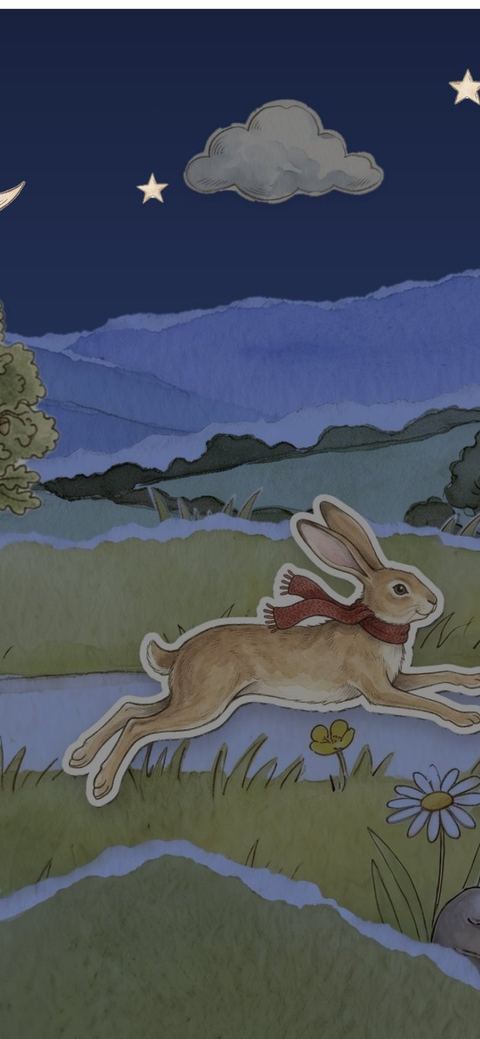 Moonlight Hop: the hare leaps under the stars